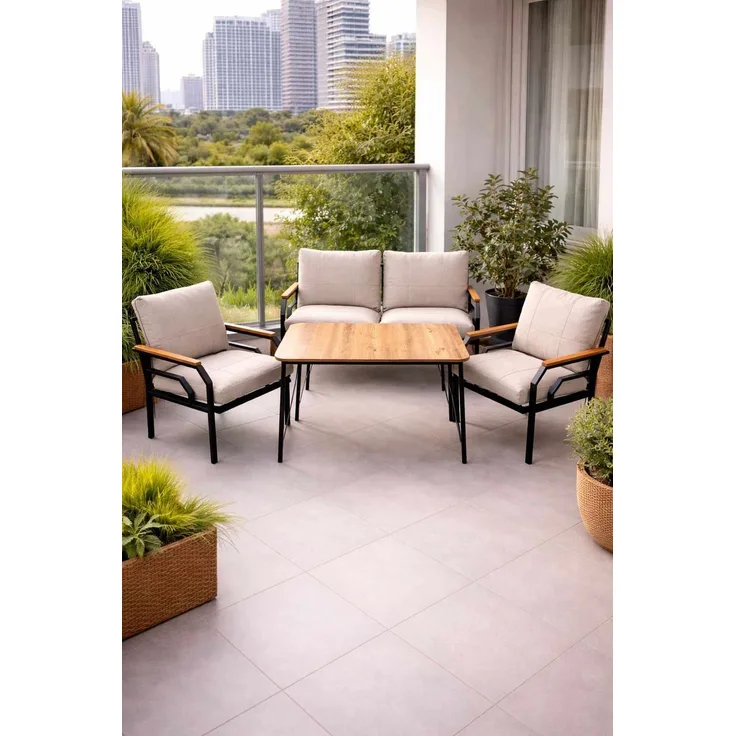 Skye Decor 'Kutay - Cream' Garten-Lounge-Set, Creme, 120 x 70 x 61 cm