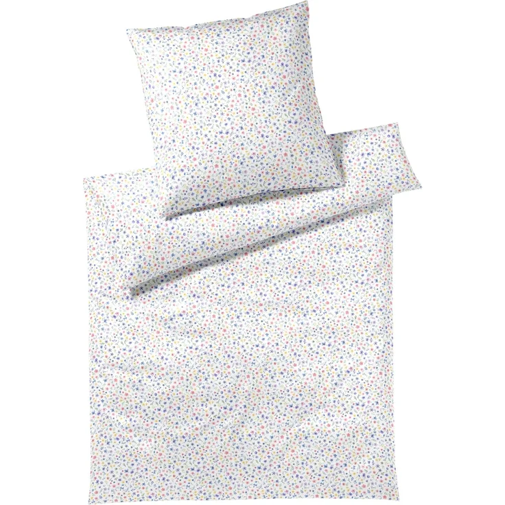Elegante Mako Satin Bettwäsche Beauties 24578-0 Blumen weiß 135x200 – Bild 1