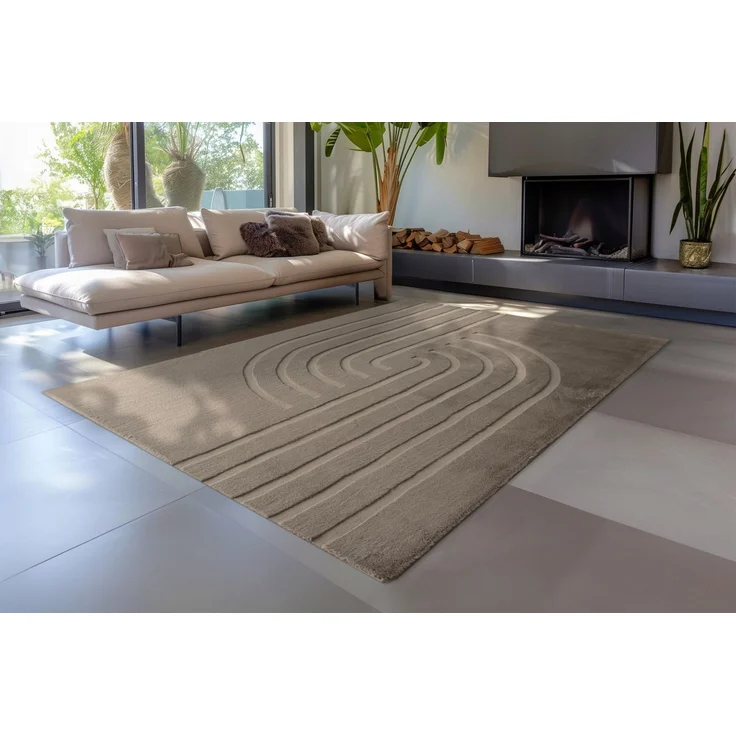 Obsession Teppich Zen Deluxe 700, rechteckig, Höhe: 22 mm, Uni Farben, modernes Design, Hoch-Tief Effekt, Wohnzimmer – Bild 5