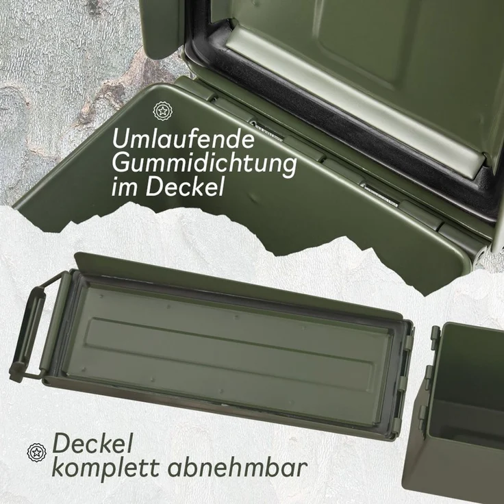 Trucky Aufbewahrungsbox Ammo Box Munitionsbox Box Metallkiste Metallbox Grün Metall – Bild 4