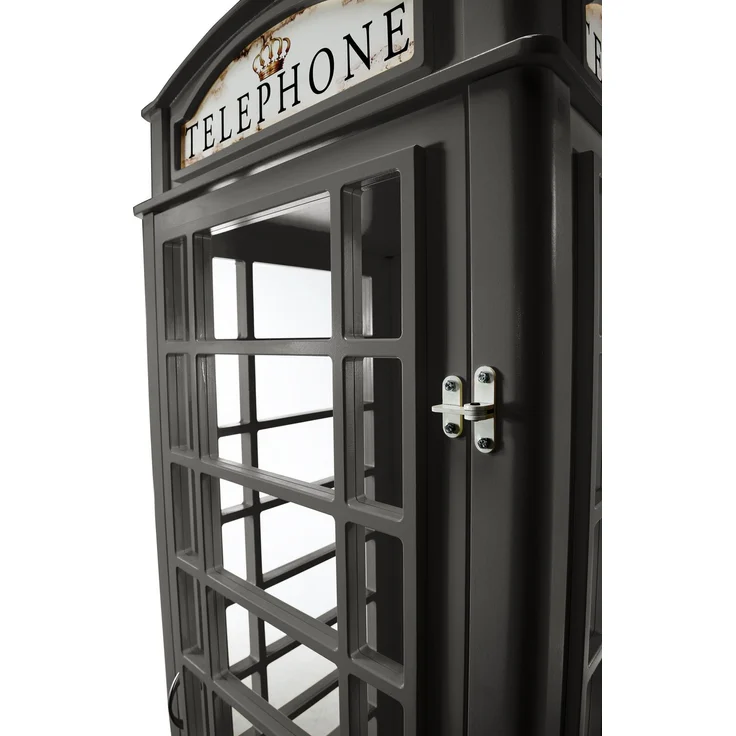 Telefonzelle Schrank – Telefonbox 1-türig in Schwarz – Bild 5
