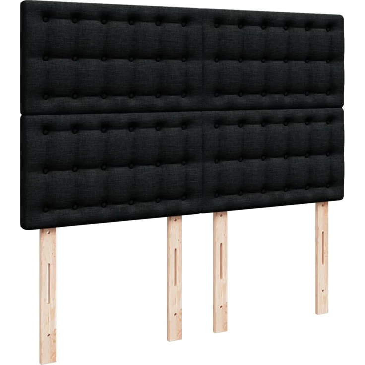 vidaXL Boxspringbett mit Matratze Schwarz 140x200 cm Stoff 3293619 – Bild 9