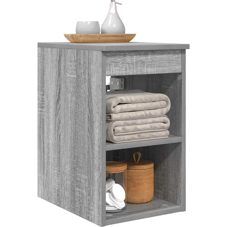 vidaXL Badezimmerschrank Grau Sonoma 30 x 44,5 x 50 cm Holzwerkstoff 890355 – Bild 3