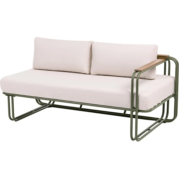 Lounge Set mit Tisch und Ottomane 3-Sitzer CAMEROTA Metall Grün – Bild 4