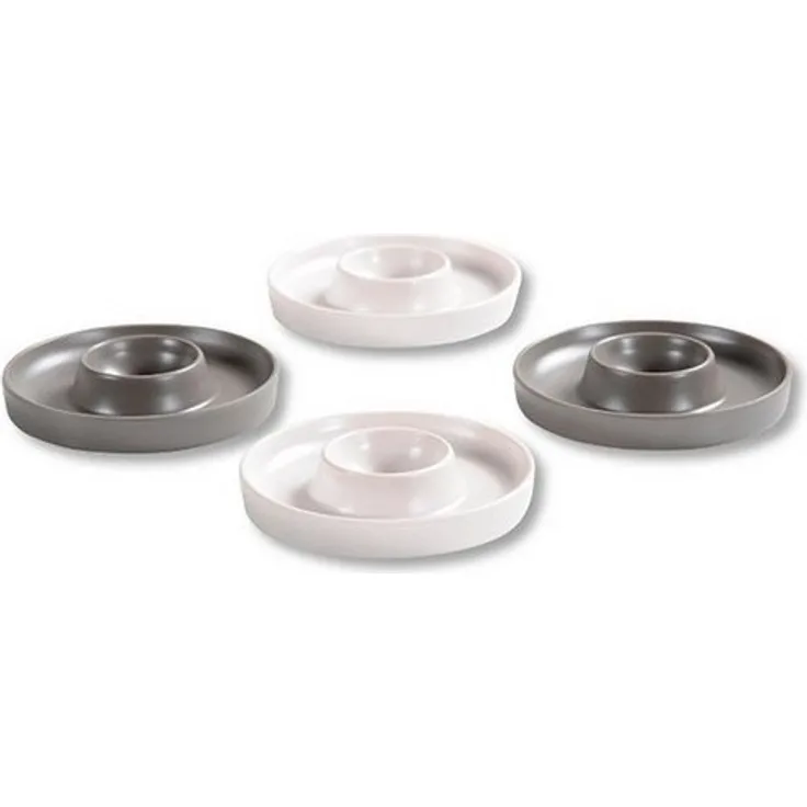 Kesper | Eierbecher Set | 4er Pack | robustes Melamin | stilvolles Grau-Beige Design | ideal für den Frühstückstisch