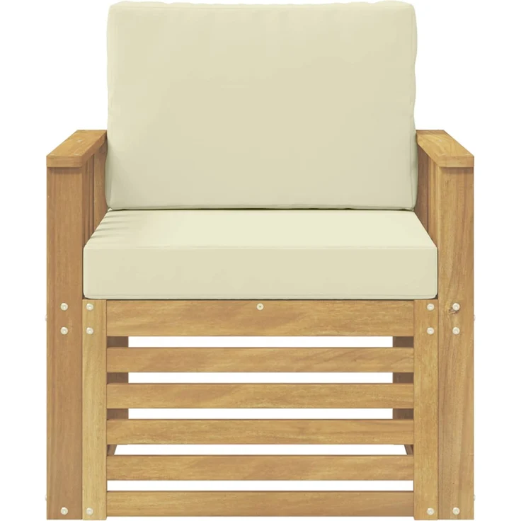 vidaXL 2 Stück Outdoor-Sofagarnitur Polyester Weiß und Creme 3439087 – Bild 3