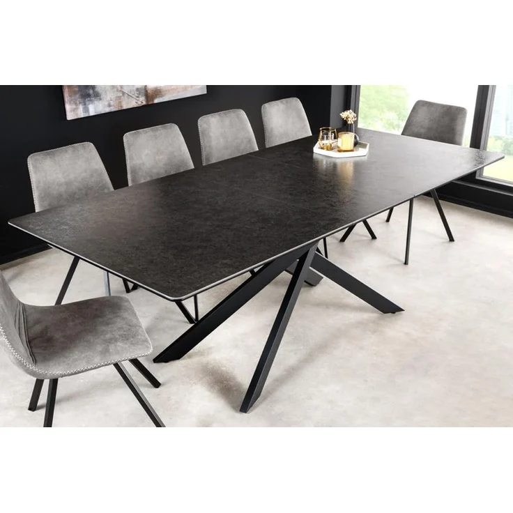 riess-ambiente Esstisch ALPINE 160 / 200cm anthrazit (Einzelartikel, 1-St), Keramik · ausziehbar · Metall-Gestell · Industrial Design – Bild 3