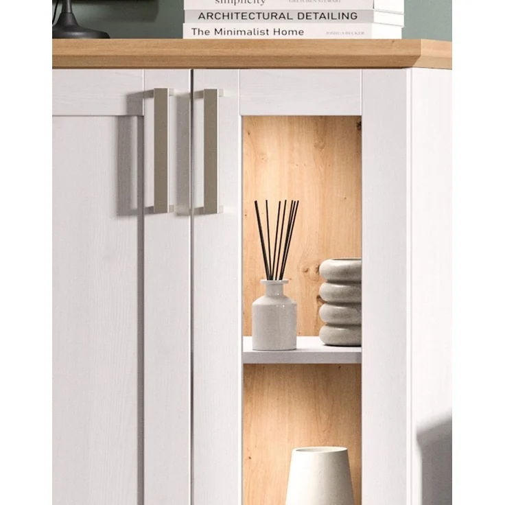 Vitrine Mirano in weiß Lärche Landhaus 64 x 88 cm – Bild 3
