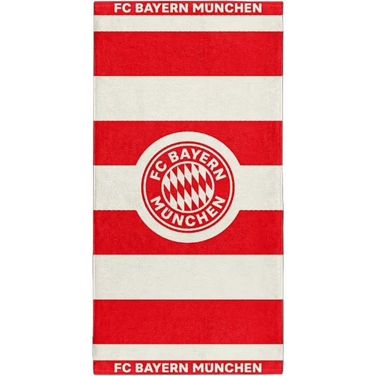 FC Bayern München Strandtuch 100% Baumwolle 160 x 80 cm Handtuch rot/weiß – Bild 1