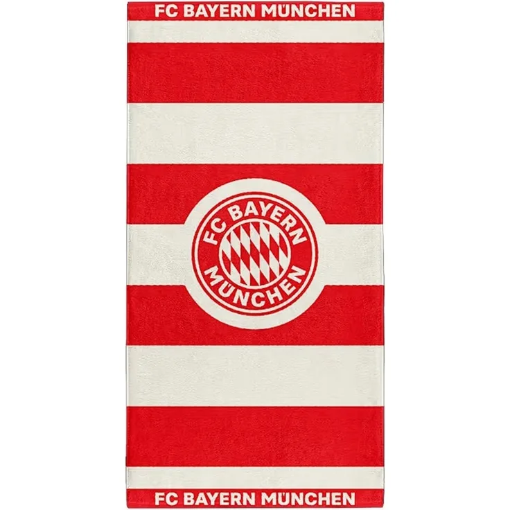 FC Bayern München Strandtuch 100% Baumwolle 160 x 80 cm Handtuch rot/weiß