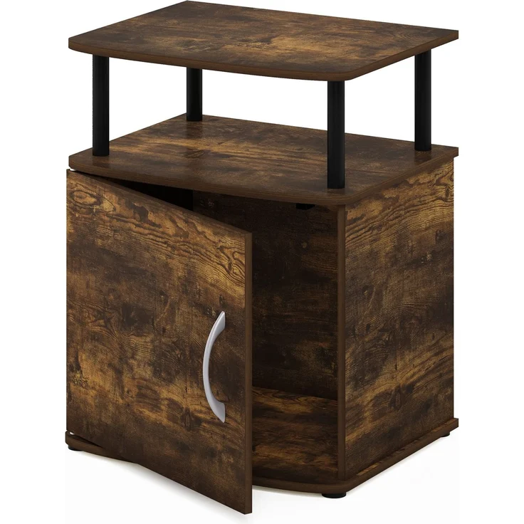 Furinno JAYA Utility Design Beistelltisch, Bernsteinkiefer/Schwarz