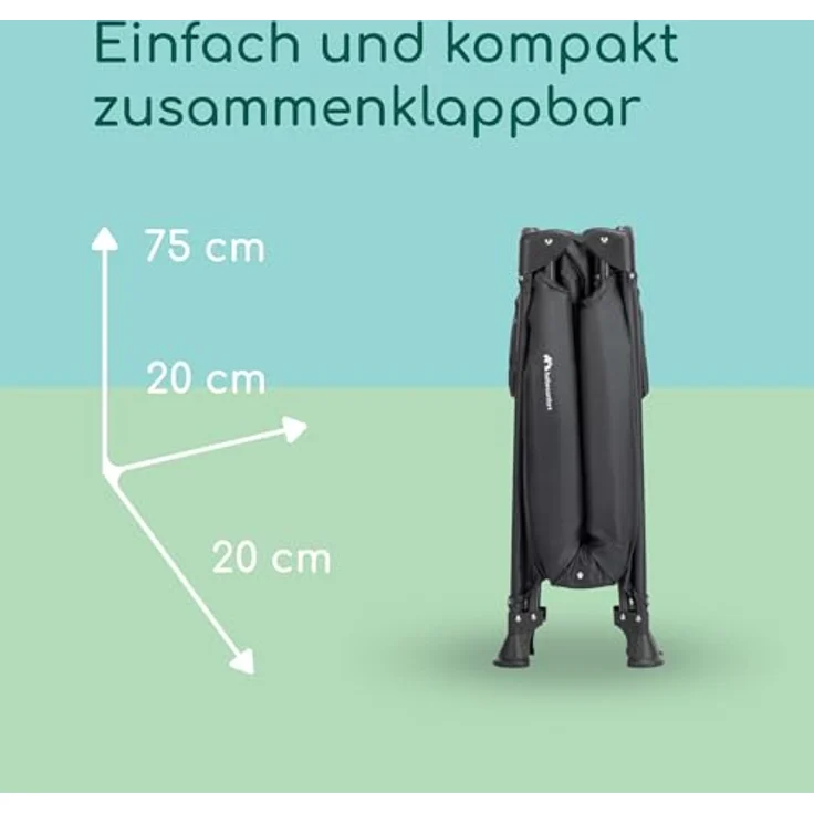 Bebeconfort Sweet Dreams, Baby Reisebett, 0–3 Jahre (0–15 kg), Reisebett leicht für Babys, Große gepolsterte Matratze, Seitenfenster, Einfach Kompakt Klappbar, Mit Reisetasche, Mineral Graphite – Bild 6
