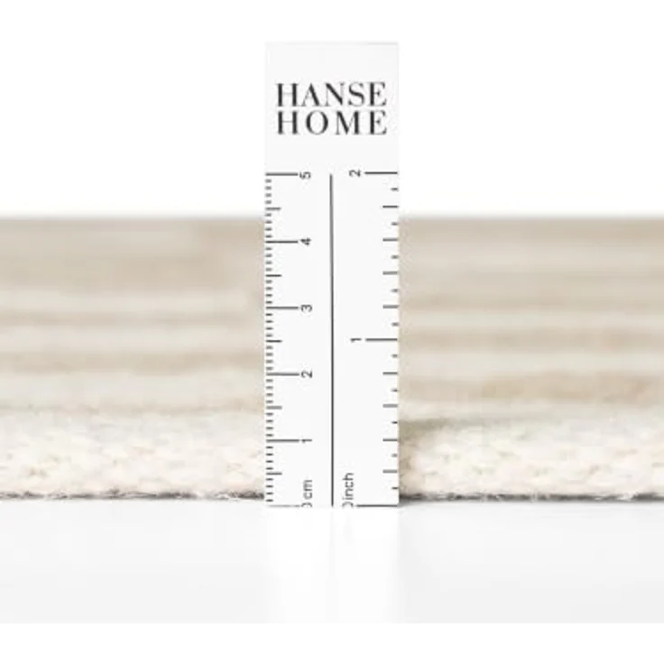 Hanse Home Wollteppich Vika - Natur Wohnzimmerteppich - Handgewebt & Umweltfreundlich - Streifen Design Wolle Modern für Wohnzimmer, Schlafzimmer, Esszimmer, Flur - Beige Natur Weiß, 80x200cm – Bild 10