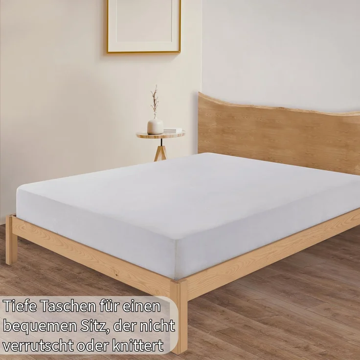 Jersey Spannbettlaken Baumwolle 90x200+30 cm, Weiß – Bild 7