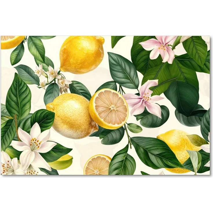 Primedeco Teppich Küchenteppich Zitronenblumen PVC rutschfest abwaschbar Läufer, Rechteckig, Höhe: 3 mm, Pflegeleicht & Wasserabweisend – Bild 3