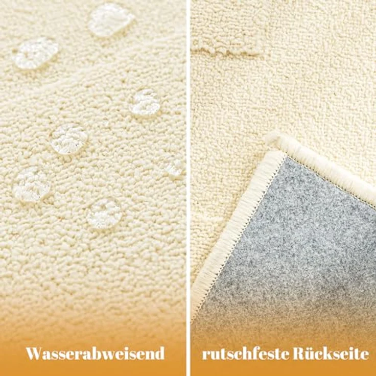 Sonive Geometrisch Teppich Wasserabweisend rutschfest 200×290 cmBeige | Weiche Fußmatte Außen Innen für Wohnzimmer, Schlafzimmer, Kinderzimmer Waschbarer Küchenteppich – Bild 5
