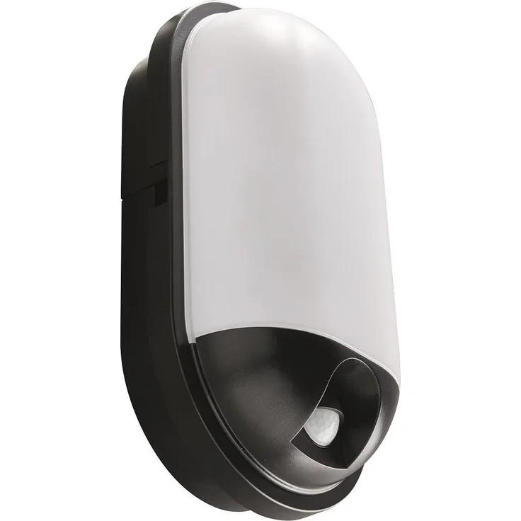 Heitronic Nr. 500648-HE LED Wandleuchte Outdoor Toledo PIR schwarz IP65 4000K