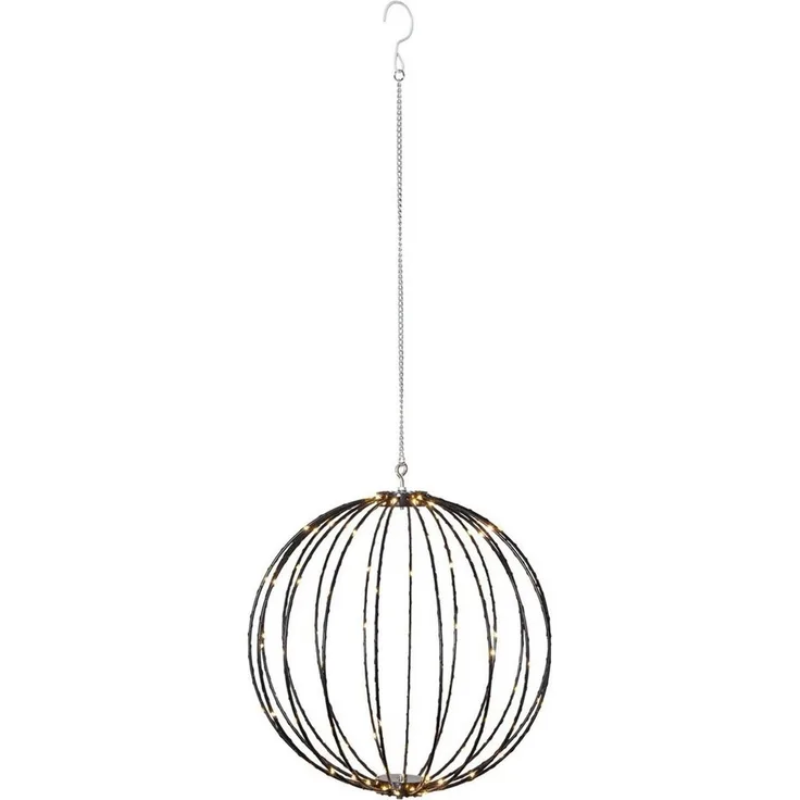 Star Trading 860-96 LED-3D-Kugel Mounty schwarz, ca. 40x40 cm, Kunststoff,126 warmwhite LED, 8 Funktionen,outdoor, Trafo, faltbar,