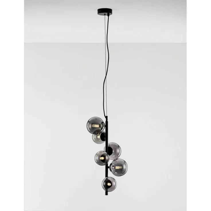 Nova Luce 9028859 ODILLIA Pendelleuchte 6-flammig Schwarz Rauchglas G9 – Bild 4