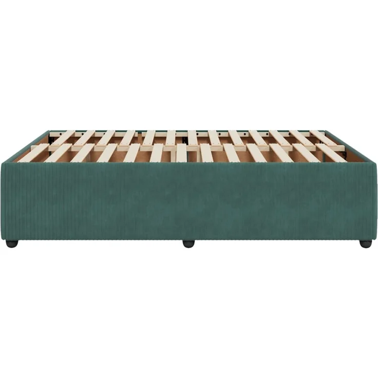 vidaXL Bettgestell ohne Matratze Dunkelgrün 140x190 cm Samt 3285009 – Bild 5
