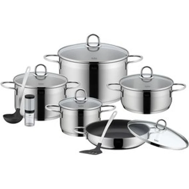 Silit Topf-Set Diamant, Edelstahl 18/10 (Set, 13-tlg, inkl. Schöpflöffel, Pfannenwender und Gewürzmühle), Silitherm-Allherdboden, induktionsgeeignet, spülmaschinengeeignet – Bild 6