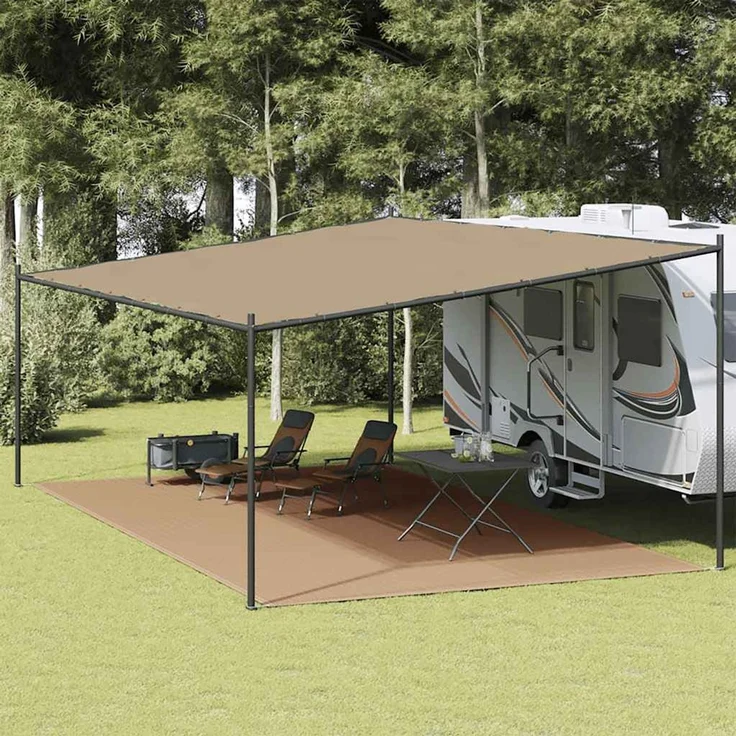 vidaXL Zeltteppich Taupe 400x800 cm HDPE 310755 – Bild 1