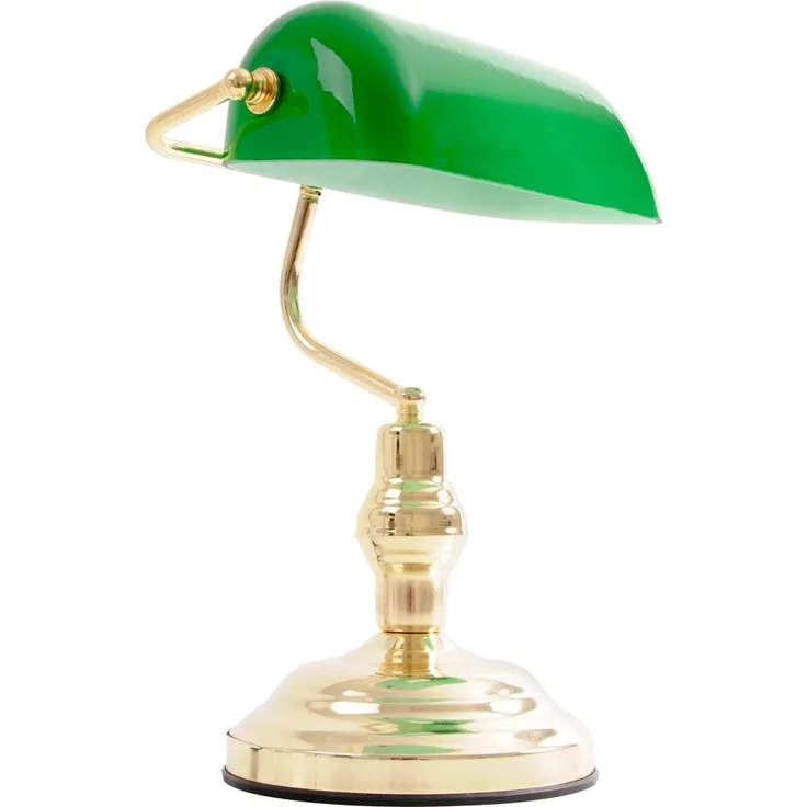 Bankerlampe, Glasschirm, grün, H 36 cm