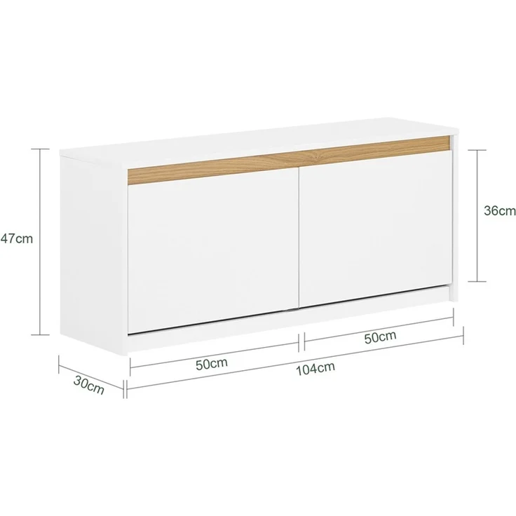 SoBuy FSR171-W Schuhbank, MDF, Lackiert, Weiß, 100 x 46 x 26 cm – Bild 3
