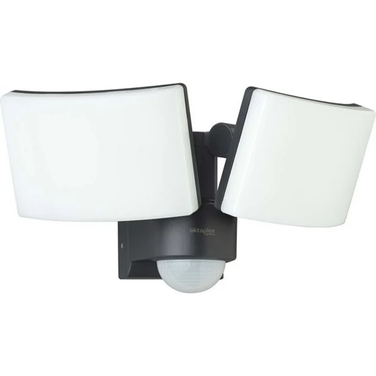 Oktaplex lighting LED Außen-Wandleuchte Oktaplex Cali Dos mit Bewegungsmelder, Bewegungssensor & Diffusor, LED fest integriert, warmweiß 3000K, Außenstrahler mit Bewegungsmelder anthrazit LED Flutlichtstrahler – Bild 4