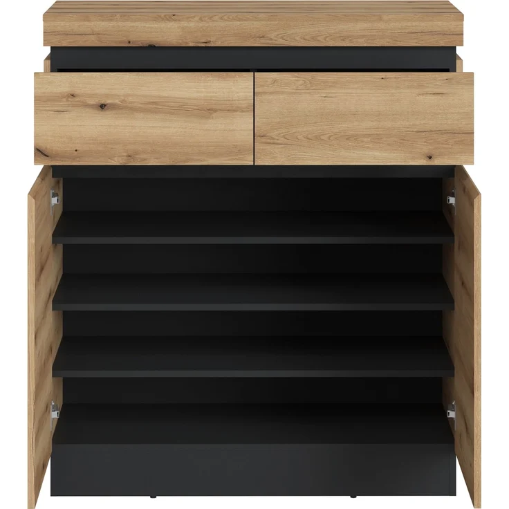 Schuhkommode >CORTE< in Coast Evoke Eiche Dekor - 100,6x116x45cm (BxHxT) – Bild 2
