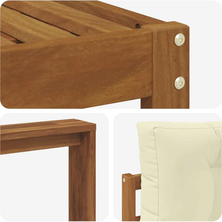 vidaXL Outdoor-Sofagarnitur 6 stk. 6-Sitzer Natur und Creme 3367968 – Bild 5