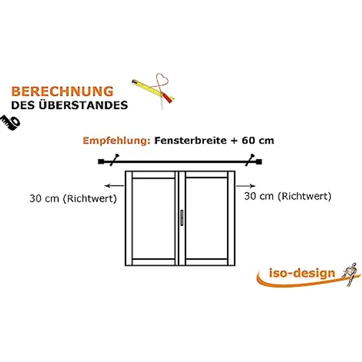 iso-design Gardinenstange Set zur Montage an der Decke mit 20 mm Durchmesser 1-läufig, Ø 20 mm, 1-läufig, Deckenmontage, geschraubt, Aluminium, Variabler Deckenabstand – Bild 6