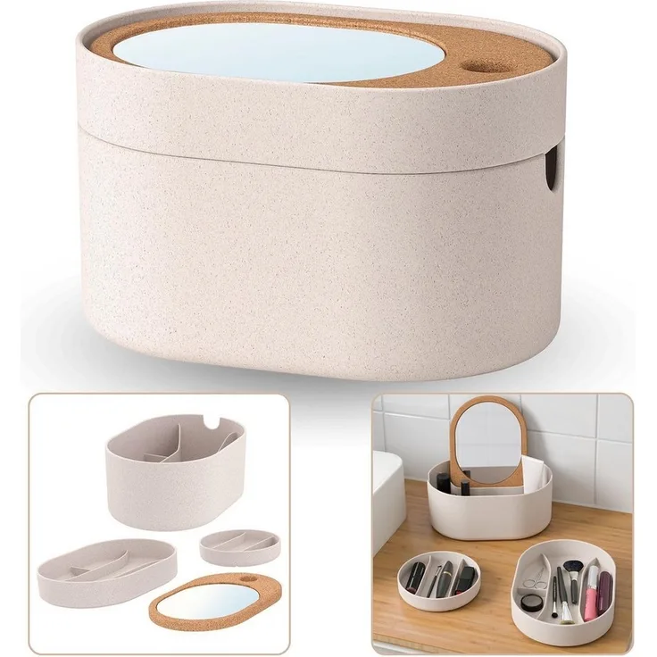 Sarcia. eu Kosmetikbox SAXBORGA Kunststoffbox mit verspiegeltem Deckel IKEA 803.918.82