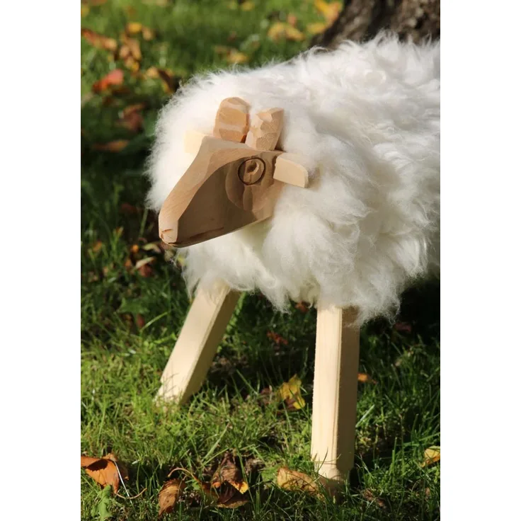 Holzschaf Paulinka M Lammfell MODELL 2