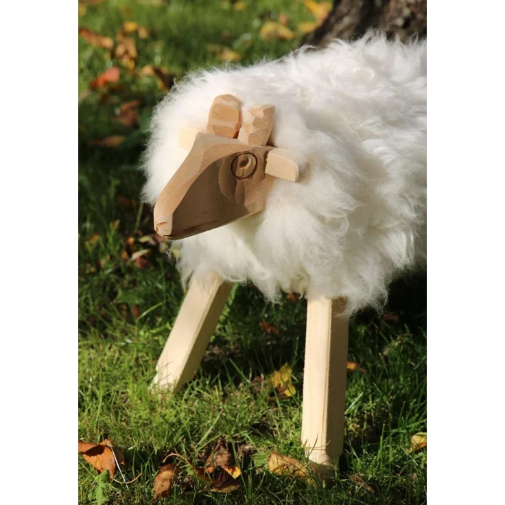 Holzschaf Paulinka M Lammfell MODELL 2 – Bild 1