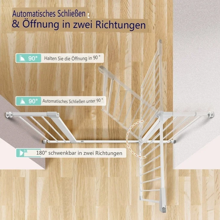 Comomy Türschutzgitter, Babygitter Schutzgitter einstellbar 75~124cm – Bild 3