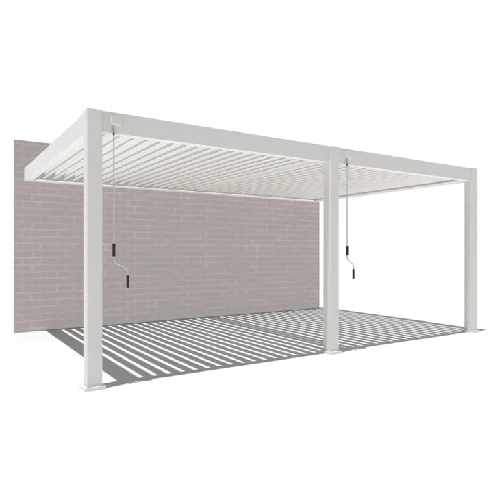 Weide Deluxe Plus | Wand Pergola | Voll Aluminium | 4 x 6 M | Lamellendach weiß – Bild 1