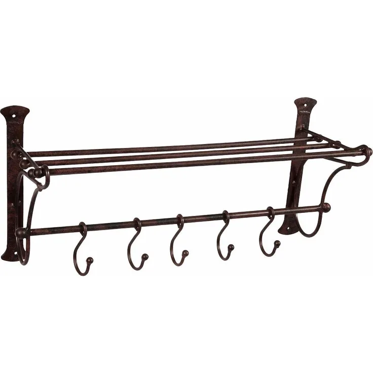 Ambiente Haus 95264 Eisen Garderobe-Regal mit Haken 54 cm