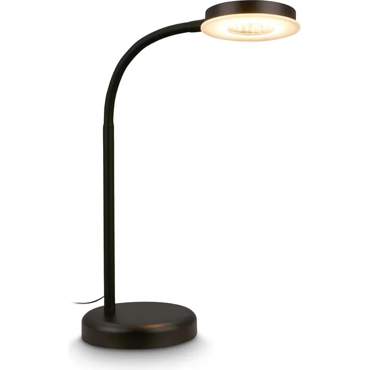 BRILONER - LED Schreibtischlampe mit Touch, dimmbar in Stufen, schwenkbar, Tischlampe, Lampe, Nachttischlampe, Tischleuchte, Home Office, Bürolampe, Leselicht, 32,5 x 13 x 40 cm, Schwarz