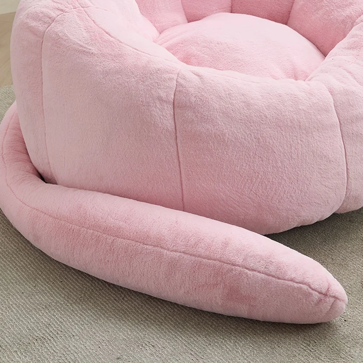 Katzenförmiges Sofa mit langem Tai Erwachsener Beanbag Sofa ohne Installation Geeignet für verschiedene Umgebungen wie Wohnzimmer, Schlafzimmer usw, Entspannen und genießen Sie das Leben, rosa--Rosa--112x112x77cm--YOUDENOVA – Bild 8