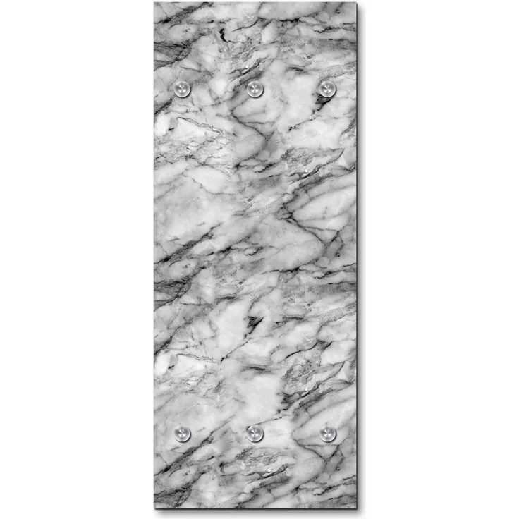 Queence Garderobe - "Marbly" Druck auf hochwertigem Arcylglas inkl. Edelstahlhaken und Aufhängung, Format: 50x120cm