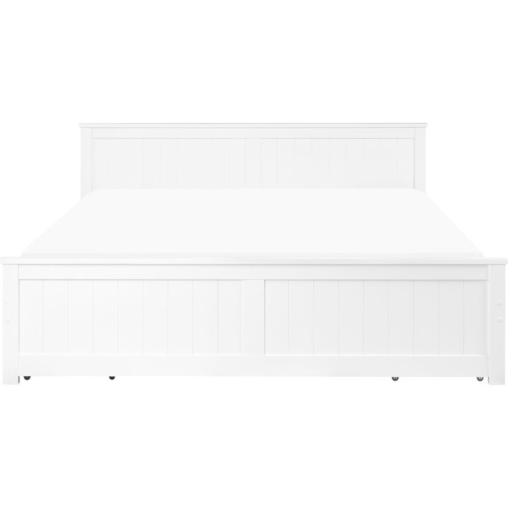 Bett mit 4 Schubladen Kiefernholz SABRAN 180x200 cm Weiß – Bild 5
