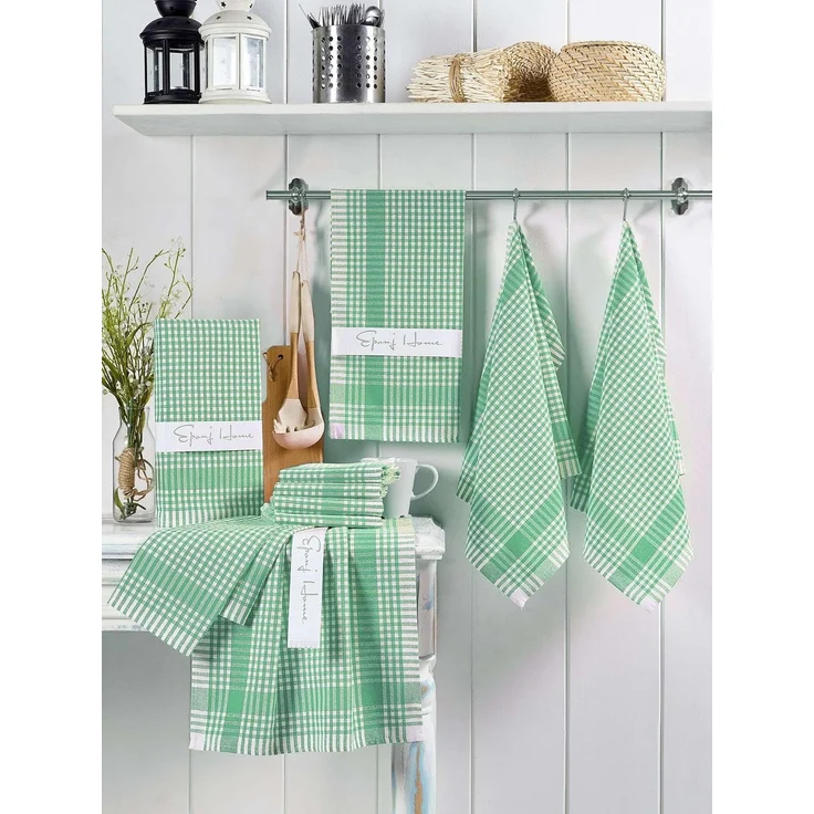 Hermia Concept 'Pötikareli - Green' Waschlappen-Set (10-teilig), Grün, 45 x 65 cm