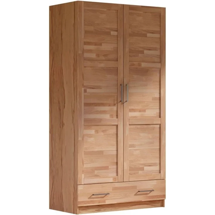 OTTO home Kleiderschrank Sabrina, 97x60x200cm, natürlicher Landhausstil teilmassiv, Buche oder Eiche, FSC-zertifiziert, Metallgriffe – Bild 4