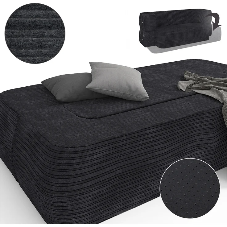 Sofa Lille Schwarz 190 cm mit Schlaffunktion Vitalispa – Bild 6