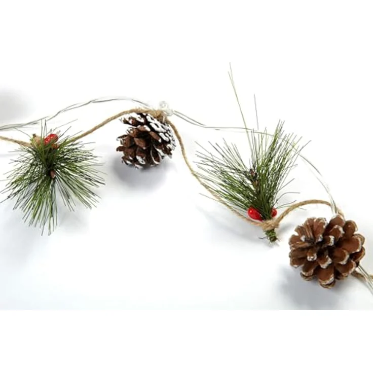 HEITMANN DECO LED-Lichterkette mit Tannenzapfen & Zweigen – 10 warmweiße LEDs, batteriebetrieben – Weihnachtsdeko für Innenräume, Braun – Bild 2