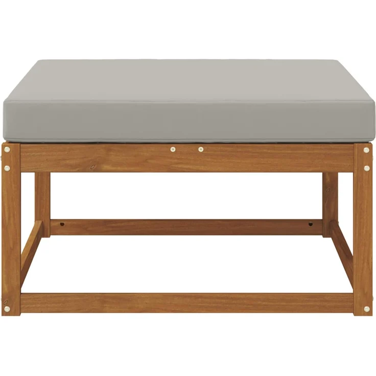vidaXL Outdoor-Fußhocker Massivholz Akazie Natur und Hellgrau 900528 – Bild 3