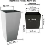 Heimwerkercenter Übertopf MePla - Hochkübel Finezia -19x19 cm / H 36cm - weiss