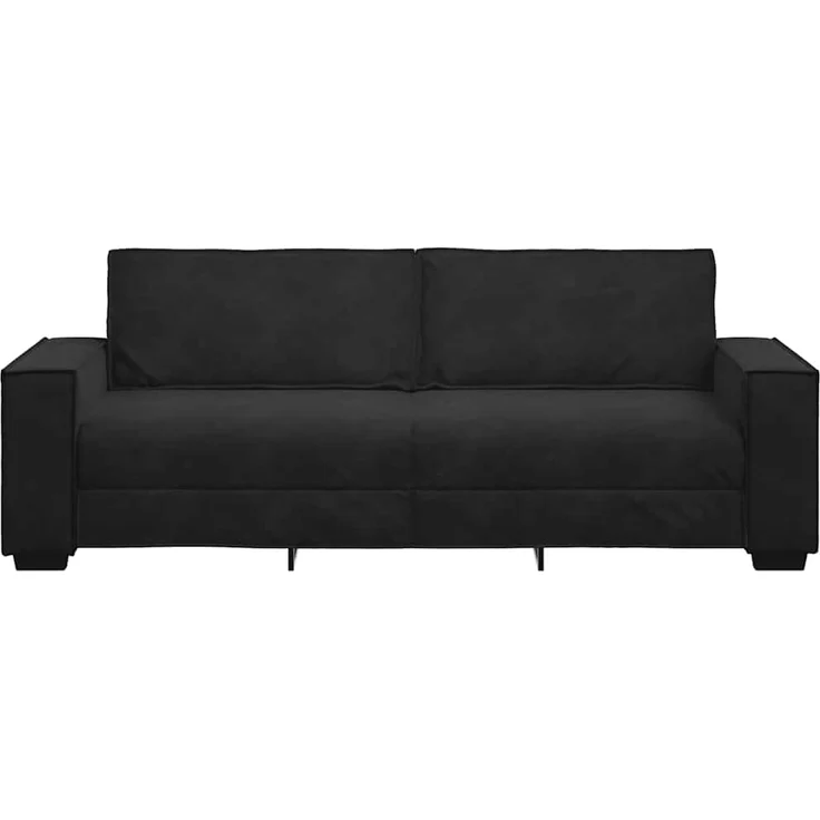 vidaXL 3-Sitzer-Sofa Schwarz 220x78x84 cm Samt 4105035 – Bild 4