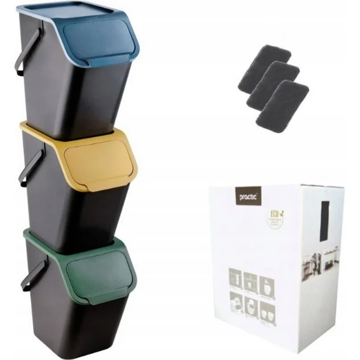 Practic Mülleimer Bini, 3-er Mülleimer-Set 3x25L – Bild 5